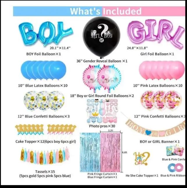 gender reveal party decoration